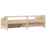 vidaXL Pat de zi cu 3 locuri cu sertare, 90x200 cm, lemn masiv de pin vidaXL Pat de zi cu 3 locuri cu sertare, 90x200 cm, lemn masiv de pin