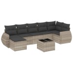 vidaXL Set mobilier de grădină cu perne, 8 piese gri deschis poliratan vidaXL Set mobilier de grădină cu perne, 8 piese gri deschis poliratan