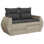 vidaXL Set mobilier de grădină cu perne, 8 piese gri deschis poliratan vidaXL Set mobilier de grădină cu perne, 8 piese gri deschis poliratan