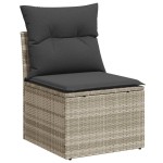 vidaXL Set mobilier de grădină cu perne, 8 piese gri deschis poliratan vidaXL Set mobilier de grădină cu perne, 8 piese gri deschis poliratan