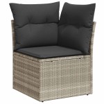vidaXL Set mobilier de grădină cu perne, 8 piese gri deschis poliratan vidaXL Set mobilier de grădină cu perne, 8 piese gri deschis poliratan