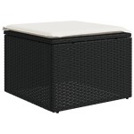 vidaXL Set mobilier de grădină cu perne, 8 piese, negru, poliratan vidaXL Set mobilier de grădină cu perne, 8 piese, negru, poliratan