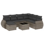vidaXL Set canapele de grădină cu perne, 8 piese, gri, poliratan