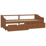vidaXL Pat de zi, 3 locuri, sertare, maro miere, 90x200 cm, lemn pin vidaXL Pat de zi, 3 locuri, sertare, maro miere, 90x200 cm, lemn pin