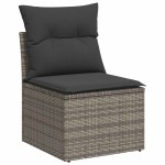 vidaXL Set mobilier de grădină cu perne, 8 piese gri deschis poliratan vidaXL Set mobilier de grădină cu perne, 8 piese gri deschis poliratan