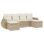 vidaXL Set canapele de grădină cu perne, 6 piese, bej, poliratan vidaXL Set canapele de grădină cu perne, 6 piese, bej, poliratan