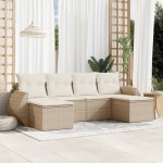 vidaXL Set canapele de grădină cu perne, 6 piese, bej, poliratan vidaXL Set canapele de grădină cu perne, 6 piese, bej, poliratan