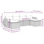 vidaXL Set mobilier grădină cu perne, 6 piese, gri, poliratan