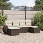 vidaXL Set canapele de grădină cu perne, 6 piese, maro, poliratan vidaXL Set canapele de grădină cu perne, 6 piese, maro, poliratan