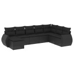 vidaXL Set mobilier de grădină cu perne, 8 piese, negru, poliratan vidaXL Set mobilier de grădină cu perne, 8 piese, negru, poliratan