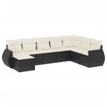 vidaXL Set mobilier de grădină cu perne, 8 piese, negru, poliratan vidaXL Set mobilier de grădină cu perne, 8 piese, negru, poliratan