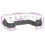 vidaXL Set mobilier de grădină cu perne, 8 piese, negru, poliratan vidaXL Set mobilier de grădină cu perne, 8 piese, negru, poliratan