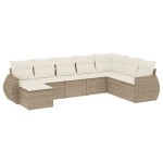vidaXL Set canapele de grădină, 8 piese, cu perne, bej, poliratan