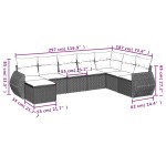 vidaXL Set canapele de grădină, 8 piese, cu perne, bej, poliratan
