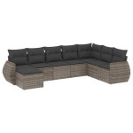 vidaXL Set canapele de grădină cu perne, 8 piese, gri, poliratan