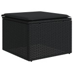 vidaXL Set mobilier de grădină cu perne, 9 piese, negru, poliratan vidaXL Set mobilier de grădină cu perne, 9 piese, negru, poliratan