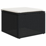 vidaXL Set mobilier de grădină cu perne, 9 piese, negru, poliratan vidaXL Set mobilier de grădină cu perne, 9 piese, negru, poliratan