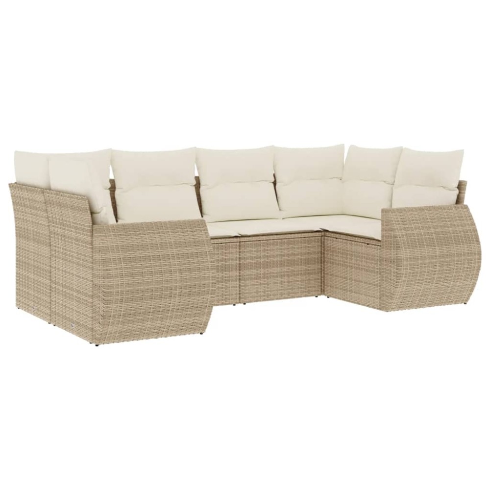 vidaXL Set canapele de grădină cu perne, 6 piese, bej, poliratan
