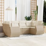 vidaXL Set canapele de grădină cu perne, 6 piese, bej, poliratan vidaXL Set canapele de grădină cu perne, 6 piese, bej, poliratan