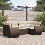 vidaXL Set canapele de grădină cu perne, 6 piese, maro, poliratan vidaXL Set canapele de grădină cu perne, 6 piese, maro, poliratan