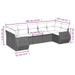 vidaXL Set canapele de grădină, 7 piese, cu perne, bej, poliratan vidaXL Set canapele de grădină, 7 piese, cu perne, bej, poliratan