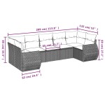 vidaXL Set canapele de grădină cu perne, 7piese gri deschis poliratan