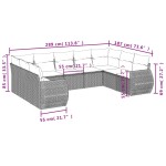vidaXL Set mobilier de grădină cu perne, 9 piese, negru, poliratan vidaXL Set mobilier de grădină cu perne, 9 piese, negru, poliratan