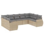 vidaXL Set canapele de grădină, 9 piese, cu perne, bej, poliratan vidaXL Set canapele de grădină, 9 piese, cu perne, bej, poliratan