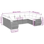 vidaXL Set canapele de grădină cu perne, 9 piese gri deschis poliratan vidaXL Set canapele de grădină cu perne, 9 piese gri deschis poliratan