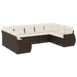 vidaXL Set canapele de grădină cu perne, 9 piese, maro, poliratan vidaXL Set canapele de grădină cu perne, 9 piese, maro, poliratan