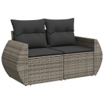 vidaXL Set mobilier de grădină cu perne, 10 piese, gri, poliratan vidaXL Set mobilier de grădină cu perne, 10 piese, gri, poliratan