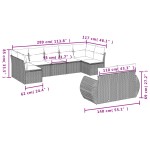 vidaXL Set mobilier de grădină cu perne, 9 piese, negru, poliratan vidaXL Set mobilier de grădină cu perne, 9 piese, negru, poliratan