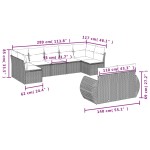 vidaXL Set mobilier de grădină cu perne, 9 piese, negru, poliratan vidaXL Set mobilier de grădină cu perne, 9 piese, negru, poliratan
