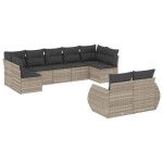 vidaXL Set canapele de grădină cu perne, 9 piese gri deschis poliratan vidaXL Set canapele de grădină cu perne, 9 piese gri deschis poliratan