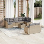 vidaXL Set canapele de grădină cu perne, 10 piese, bej, poliratan vidaXL Set canapele de grădină cu perne, 10 piese, bej, poliratan