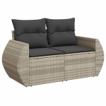 vidaXL Set canapele de grădină cu perne 10 piese gri deschis poliratan vidaXL Set canapele de grădină cu perne 10 piese gri deschis poliratan
