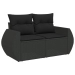 vidaXL Set mobilier de grădină cu perne, 9 piese, negru, poliratan vidaXL Set mobilier de grădină cu perne, 9 piese, negru, poliratan