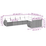 vidaXL Set mobilier de grădină cu perne, 9 piese, negru, poliratan