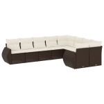 vidaXL Set canapele de grădină cu perne, 9 piese, maro, poliratan vidaXL Set canapele de grădină cu perne, 9 piese, maro, poliratan