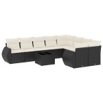 vidaXL Set canapele de grădină cu perne, 10 piese, negru, poliratan vidaXL Set canapele de grădină cu perne, 10 piese, negru, poliratan