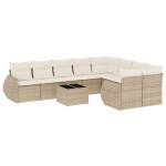 vidaXL Set canapele de grădină cu perne, 10 piese, bej, poliratan vidaXL Set canapele de grădină cu perne, 10 piese, bej, poliratan