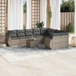 vidaXL Set canapele de grădină cu perne 10 piese gri deschis poliratan vidaXL Set canapele de grădină cu perne 10 piese gri deschis poliratan