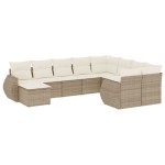 vidaXL Set canapele de grădină cu perne, 10 piese, bej, poliratan vidaXL Set canapele de grădină cu perne, 10 piese, bej, poliratan