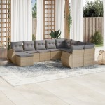 vidaXL Set canapele de grădină cu perne, 10 piese, bej, poliratan vidaXL Set canapele de grădină cu perne, 10 piese, bej, poliratan