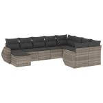 vidaXL Set canapele de grădină cu perne 10 piese gri deschis poliratan vidaXL Set canapele de grădină cu perne 10 piese gri deschis poliratan