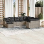 vidaXL Set canapele de grădină cu perne 10 piese gri deschis poliratan vidaXL Set canapele de grădină cu perne 10 piese gri deschis poliratan