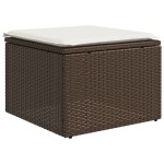 vidaXL Set canapele de grădină cu perne, 10 piese, maro, poliratan
