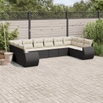 vidaXL Set canapele de grădină cu perne, 10 piese, negru, poliratan vidaXL Set canapele de grădină cu perne, 10 piese, negru, poliratan