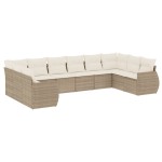 vidaXL Set canapele de grădină cu perne, 10 piese, bej, poliratan vidaXL Set canapele de grădină cu perne, 10 piese, bej, poliratan