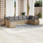 vidaXL Set canapele de grădină cu perne, 10 piese, bej, poliratan vidaXL Set canapele de grădină cu perne, 10 piese, bej, poliratan